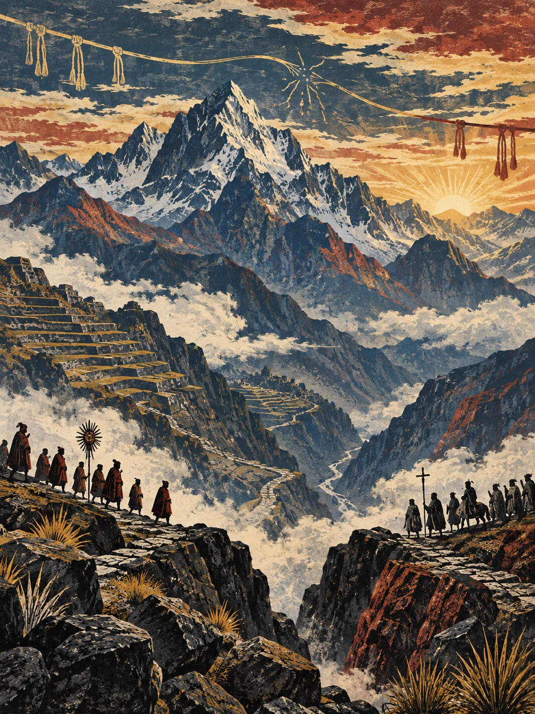 Ilustración editorial de La conquista del Perú : poema histórico